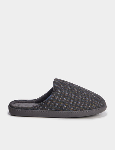 Chaussons mules Isotoner Ergonomie gris foncé homme