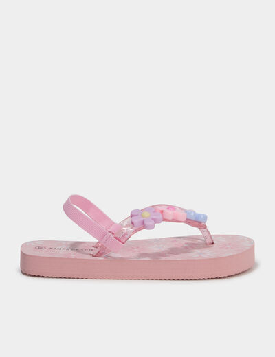 Tongs d&eacute;tails fantaisie rose fille
