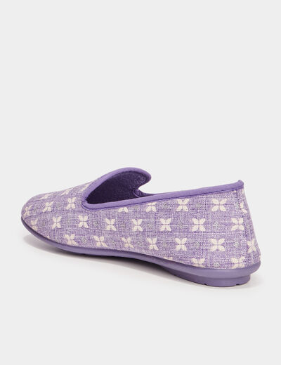 Chaussons semelle élastiquée mauve femme