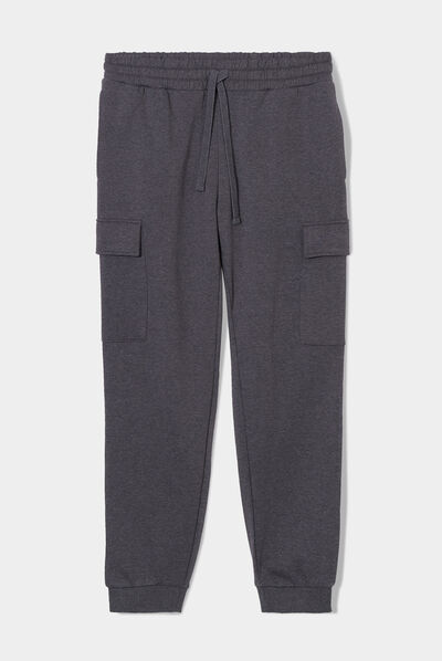 Pantalon jogging poches latérales gris foncé homme