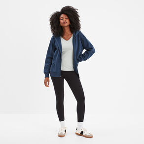 Legging 7/8ème taille haute coton noir femme