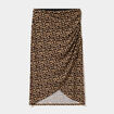 Jupe longue portefeuille stretch beige femme