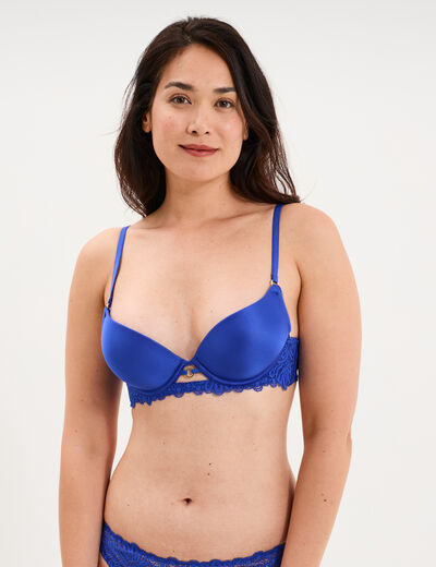 Soutien-gorge maxi push-up padd&eacute; bleu electrique femme