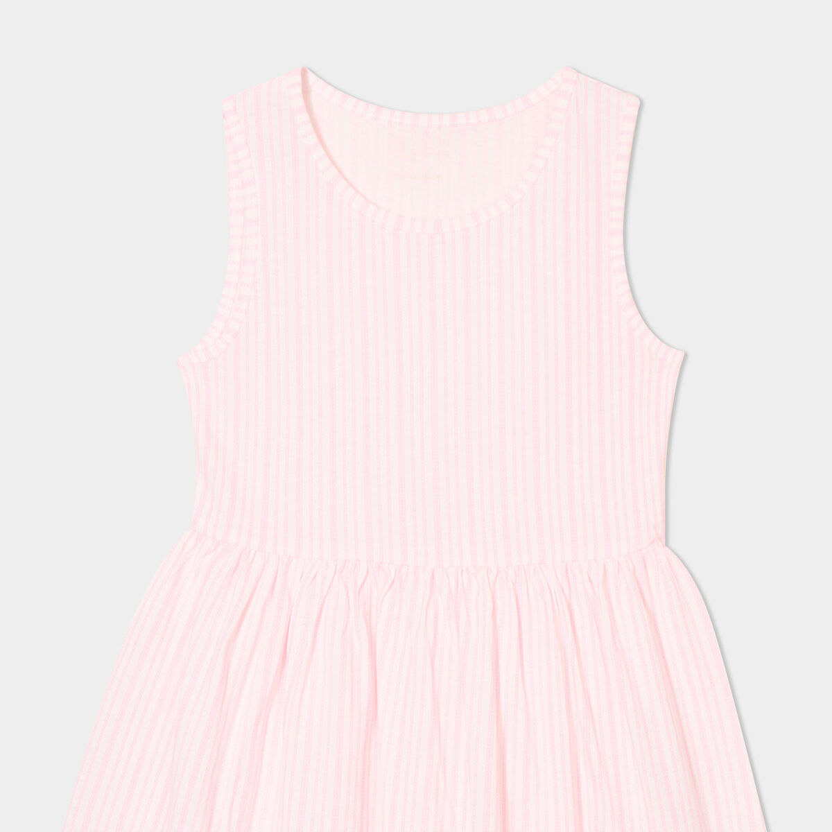 Robe patineuse sans manches coton ecru fille