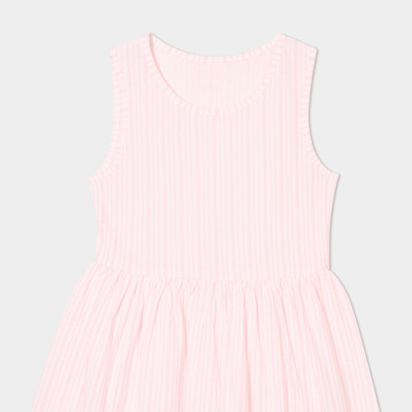 Robe patineuse sans manches coton ecru fille