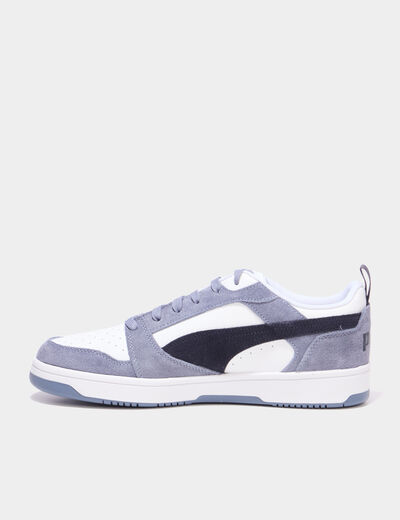 Tennis &agrave; lacets en cuir Puma Rebound V6 bleu lavande homme