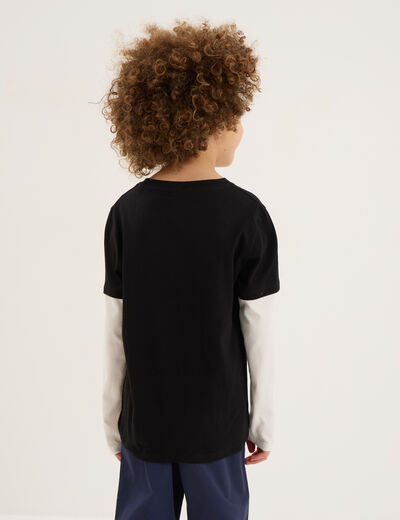 T-shirt manches longues coton Naruto noir garçon