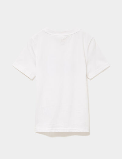 T-shirt droit &agrave; manches courtes Puma blanc fille