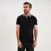 Polo slim manches courtes stretch noir homme