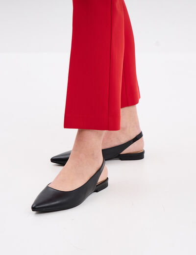 Ballerines slingback pointues noir femme