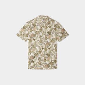 Chemise manches courtes en coton creme homme