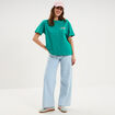 T-shirt droit manches courtes coton vert menthe femme