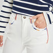 Pantalon droit taille haute ivoire femme