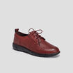 Derbies à lacets compensées rouge femme
