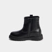 Bottines crantées avec clous coeurs noir fille