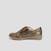 Tennis à lacets en cuir marron femme