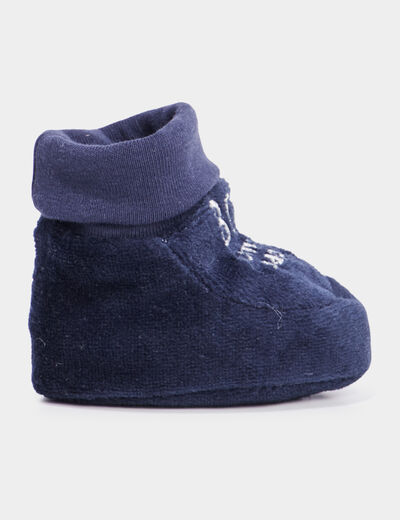 Chaussons d'intérieur bleu marine bébé garçon