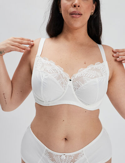 Soutien-gorge emboîtant microfibre blanc femme grande taille