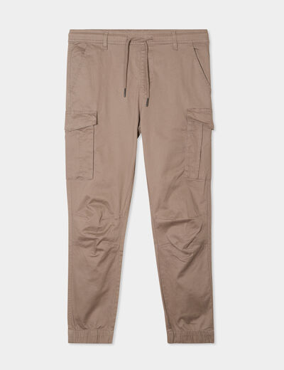 Pantalon cargo slim coton Liberto taupe homme
