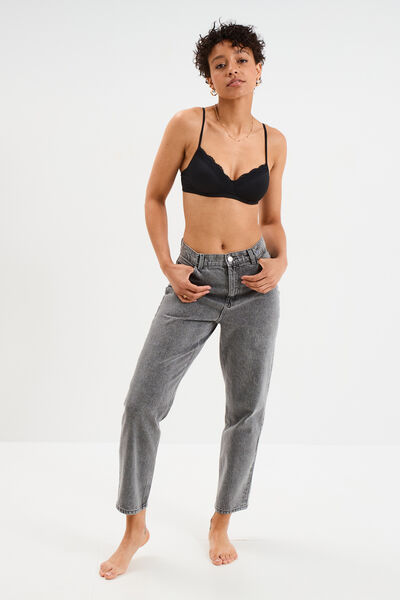 Soutien-gorge triangle micro dentelle noir femme