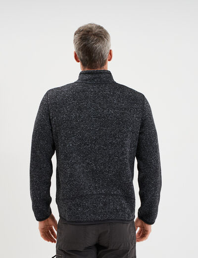 Gilet manches longues col montant gris fonc&eacute; homme