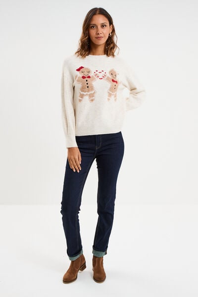 Pull de No&euml;l sable femme