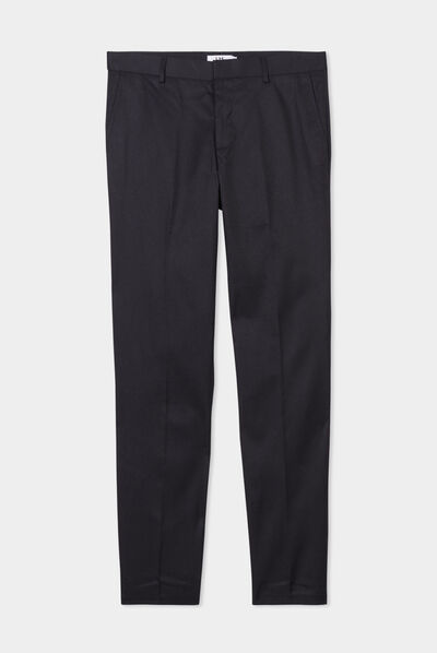 Pantalon droit avec pinces noir homme