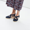 Sandales espadrilles compens&eacute;es bleu femme