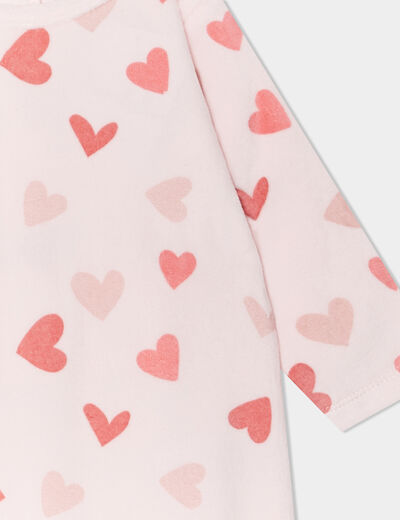 Pyjama dors-bien effet polaire rose clair bébé fille