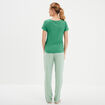 Ensemble pyjama manches courtes 2 pi&egrave;ces vert femme