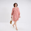 Robe chemise à volants manches 3/4 ecru femme grande taille