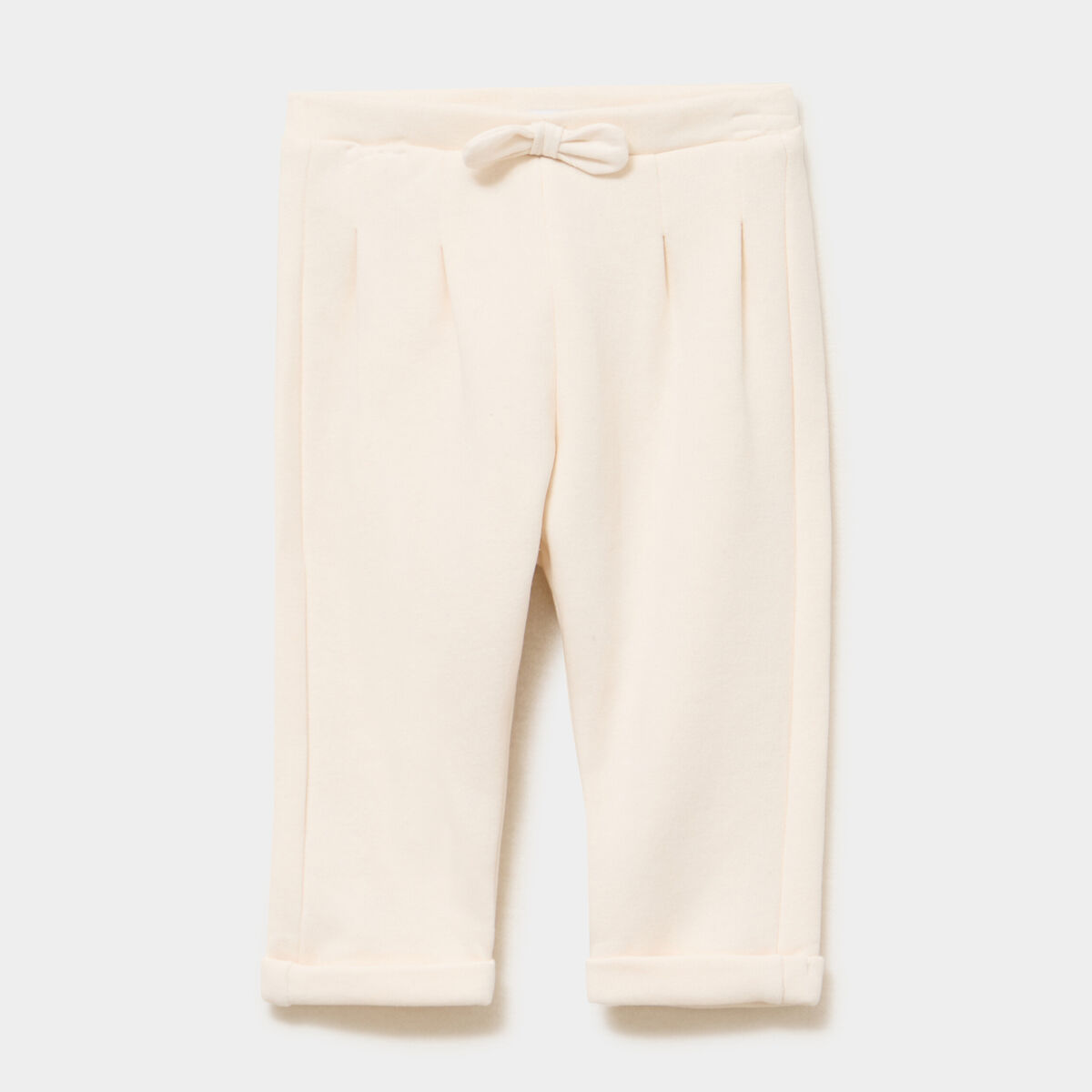 Pantalon de jogging relaxed avec noeud creme b&eacute;b&eacute; fille