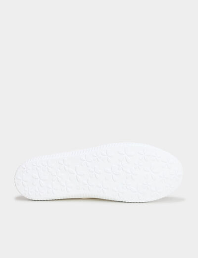 Tennis basses en toile enfilage facile blanc femme