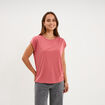 T-shirt manches courtes coupe droite vieux rose femme