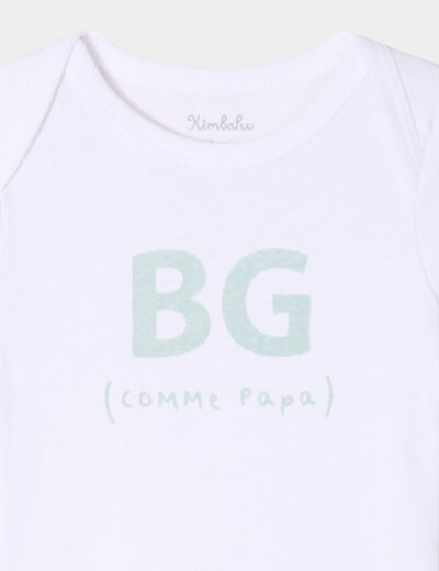 Body US en coton effet velours blanc bébé garçon