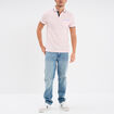Polo piqu&eacute; manches courtes coton rose homme