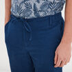 Bermuda chino à coulisse lin mélangé bleu roi homme