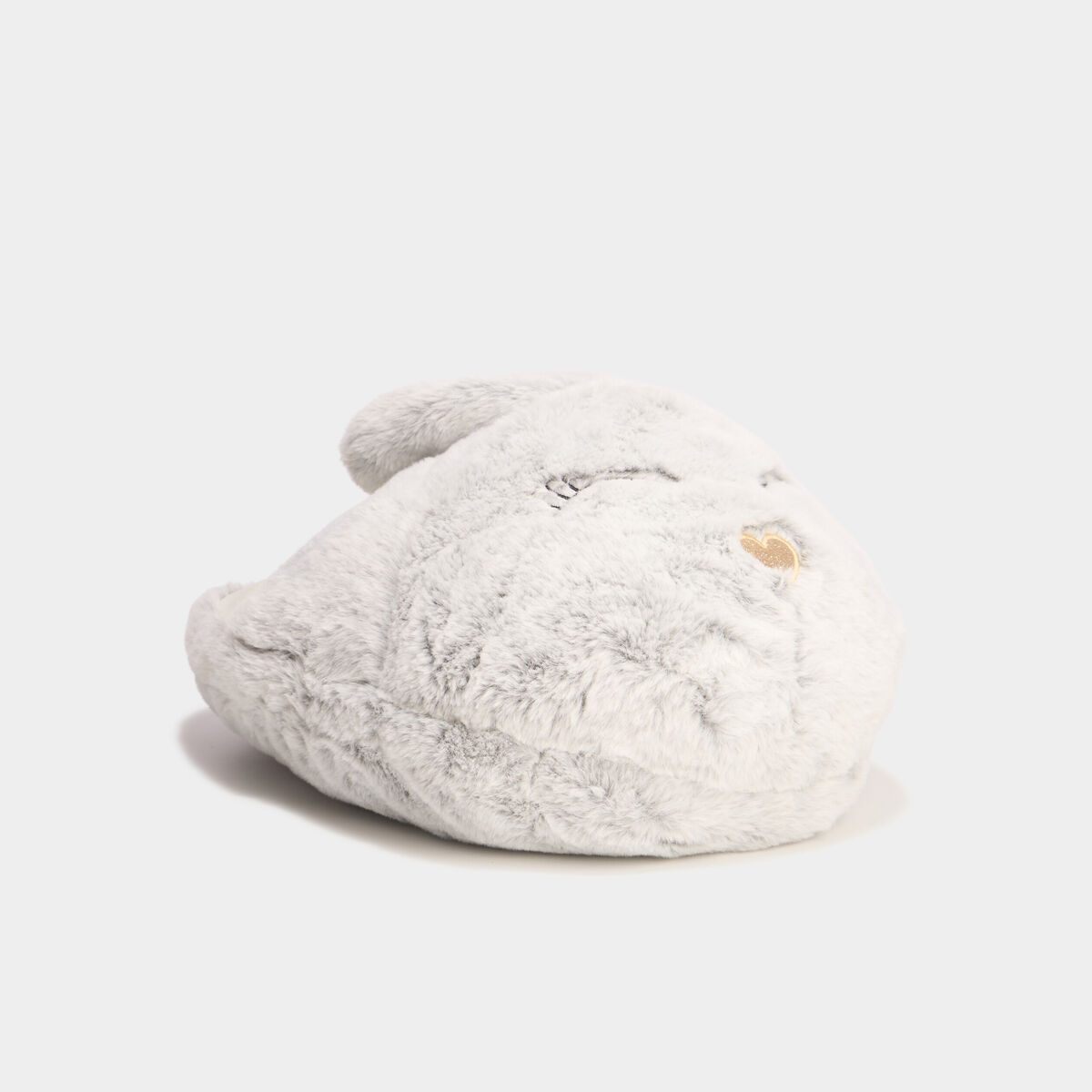 Mono chausson fausse fourrure gris femme