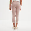 Legging 7/8ème taille élastiquée marron clair femme