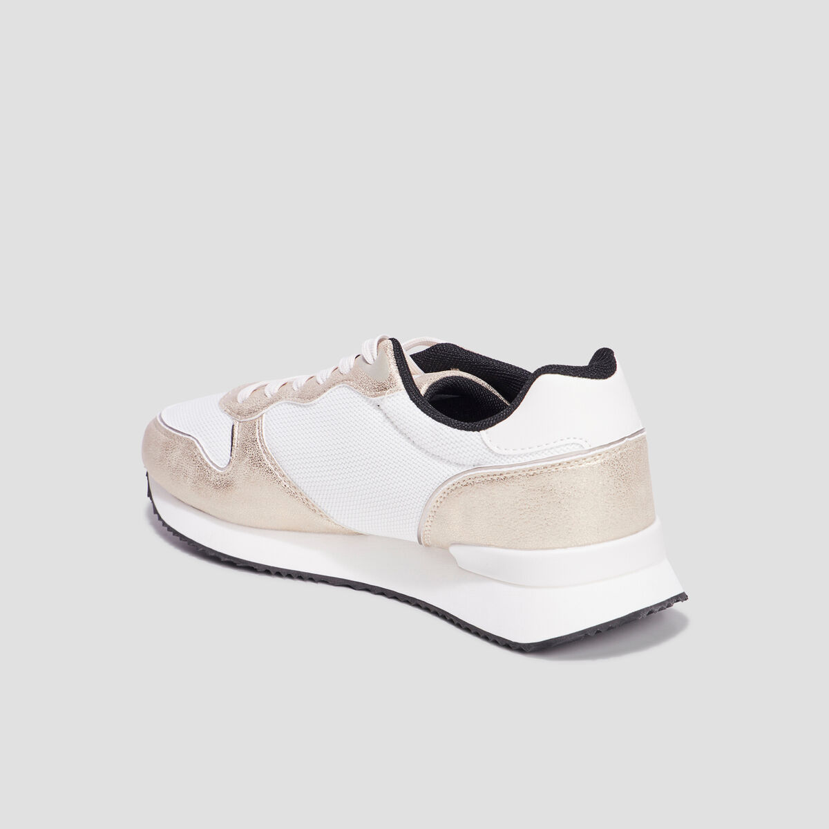 Baskets bi-matière à lacets Creeks blanc femme