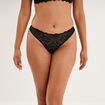 Tanga en dentelle noir femme