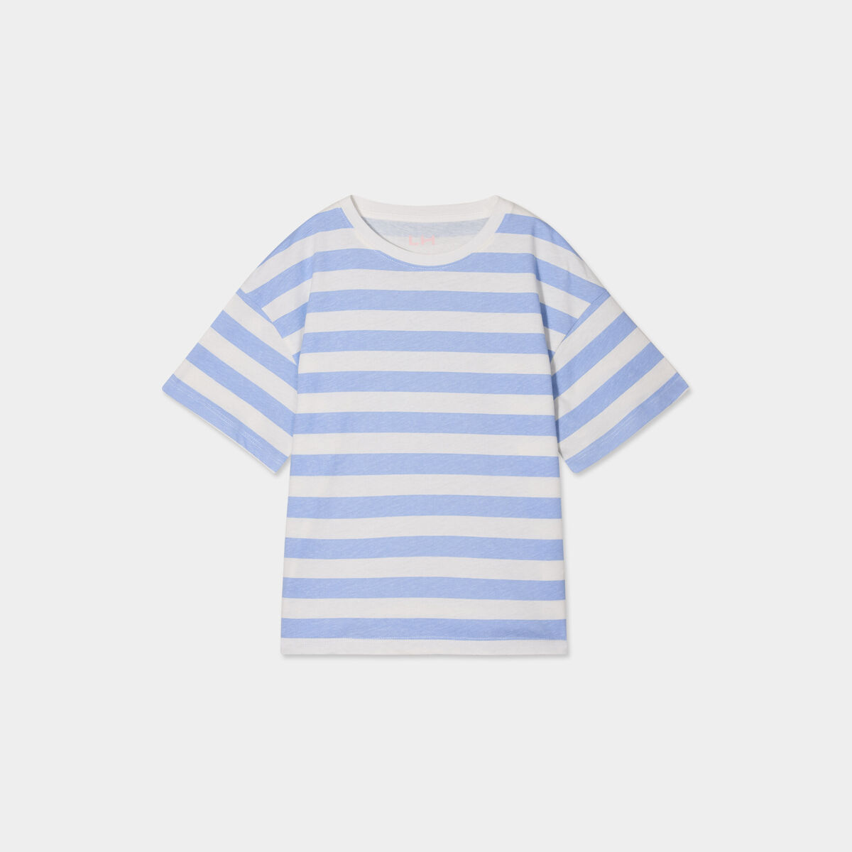 T-shirt col rond manches courtes coton ecru fille