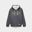 Sweat zipp&eacute; &agrave; capuche doubl&eacute; gris fonc&eacute; homme