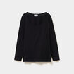 T-shirt manches longues coton noir femme grande taille