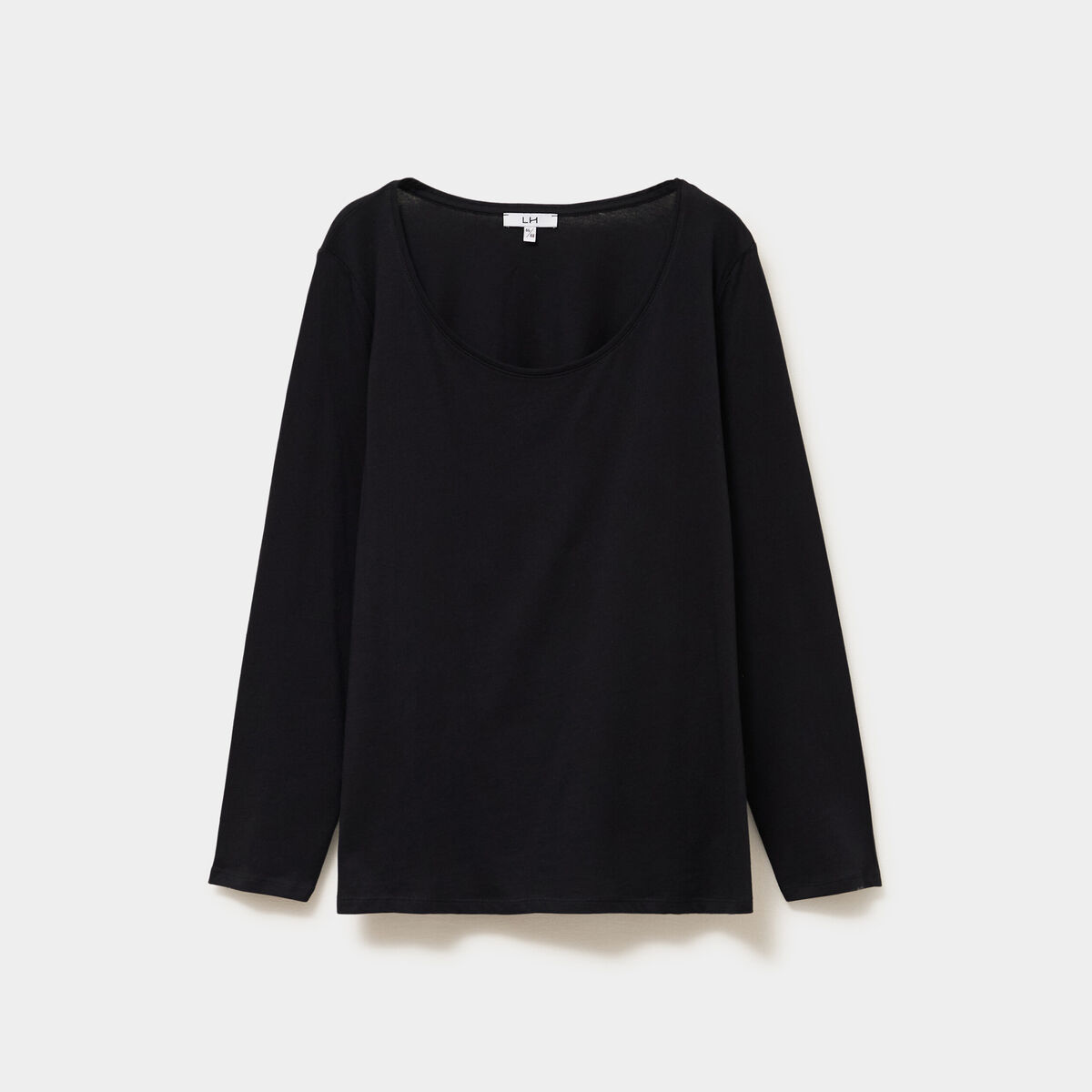 T-shirt manches longues coton noir femme grande taille