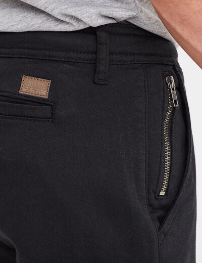 Pantalon cargo slim stretch noir homme