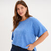 Pull manches courtes bleu femme grande taille