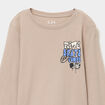 T-shirt manches longues col rond coton gris fonc&eacute; gar&ccedil;on