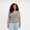 Pull ajust&eacute; manches longues ecru femme grande taille