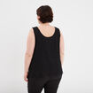 Débardeur col V avec bijoux noir femme grande taille